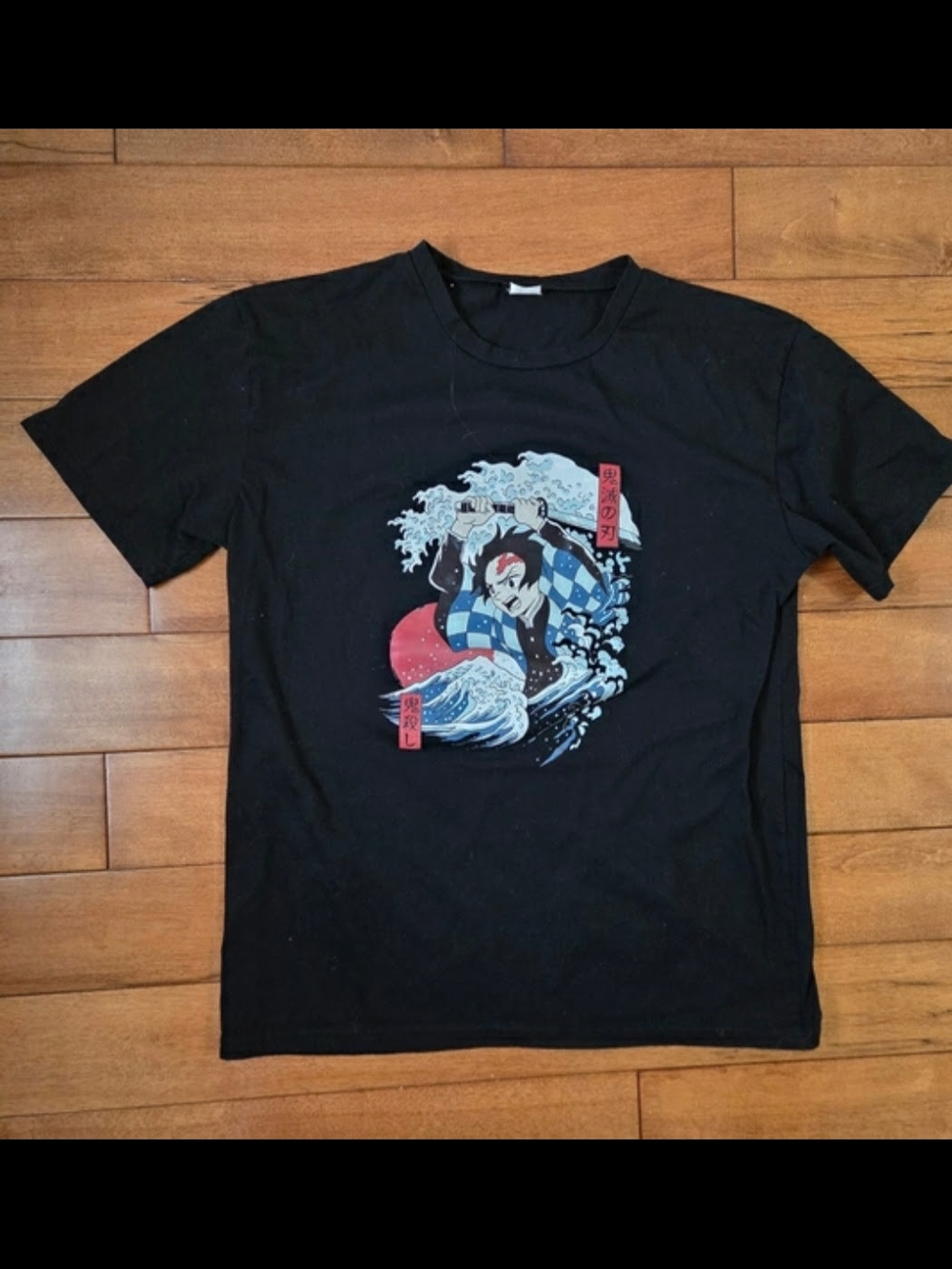 Demon Slayer Men's Black Graphic Anime Print Shirt Size S